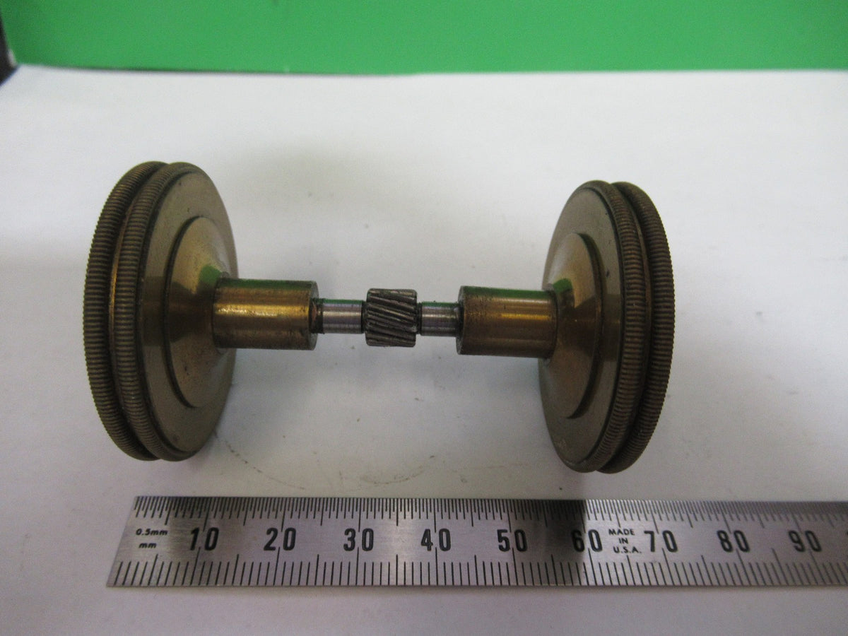 ANTIQUE BAUSCH LOMB SET OF BRASS KNOBS MICROSCOPE PART AS PICTURED T5-A-68