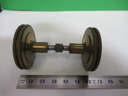 ANTIQUE BAUSCH LOMB SET OF BRASS KNOBS MICROSCOPE PART AS PICTURED T5-A-68