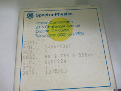 OPTICAL SPECTRA PHYSICS COATED PLATE LENS PHOTONICS OPTICS AS PICTURED T6-B-33