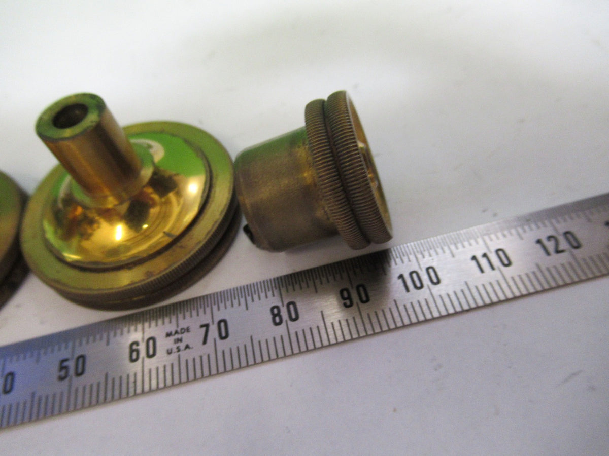 ANTIQUE SPENCER AO SET OF BRASS KNOBS MICROSCOPE PART AS PICTURED T5-A-67