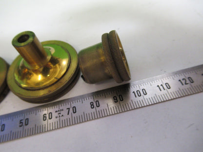 ANTIQUE SPENCER AO SET OF BRASS KNOBS MICROSCOPE PART AS PICTURED T5-A-67