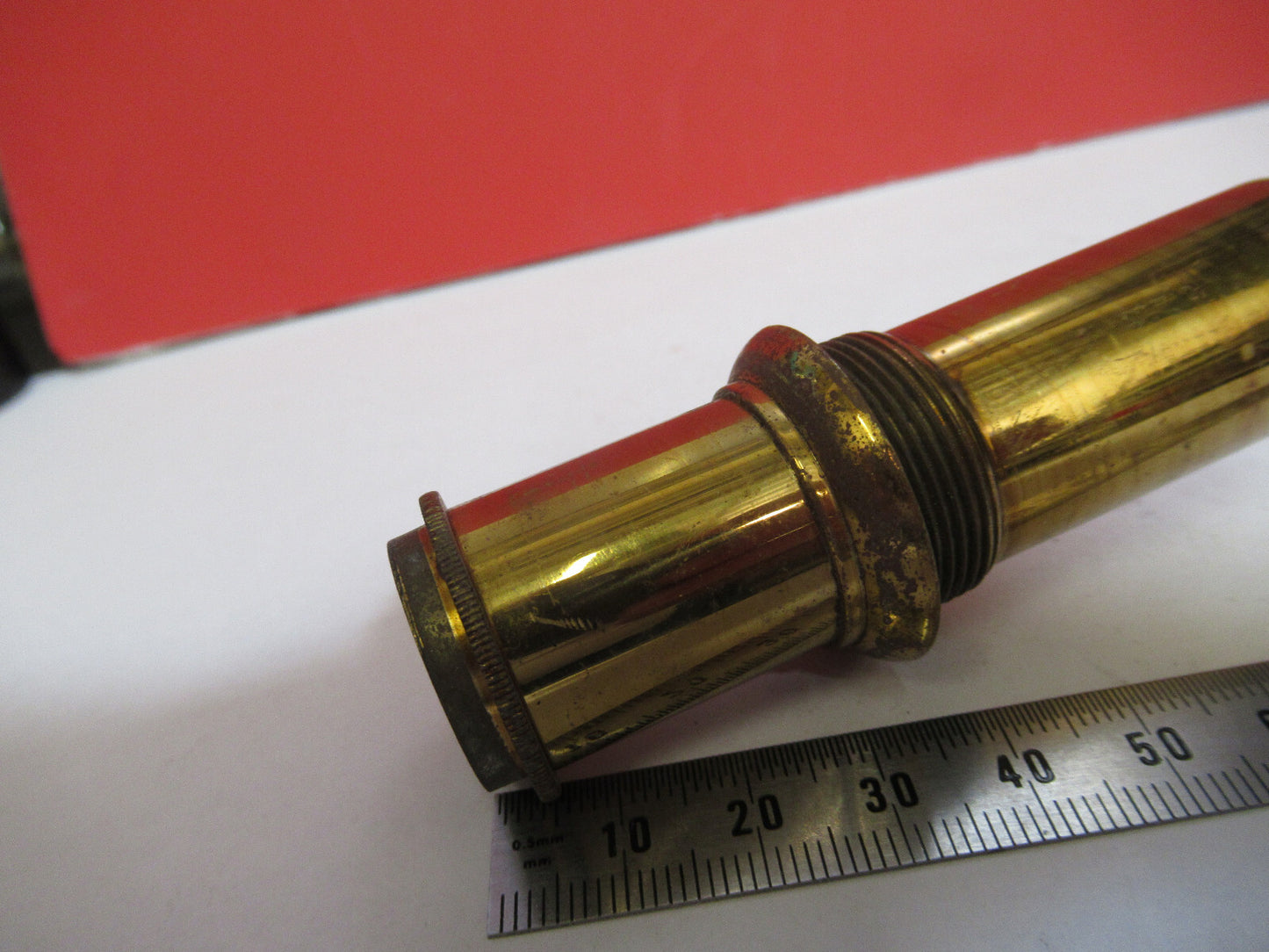 RARE ANTIQUE BRASS EYEPIECE OCULAR LENS MICROSCOPE PART AS PICTURED F8-A-71