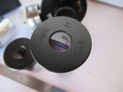 Lot 4 Ea Wild Swiss Eyepieces + Filar 15X Microscope Optics