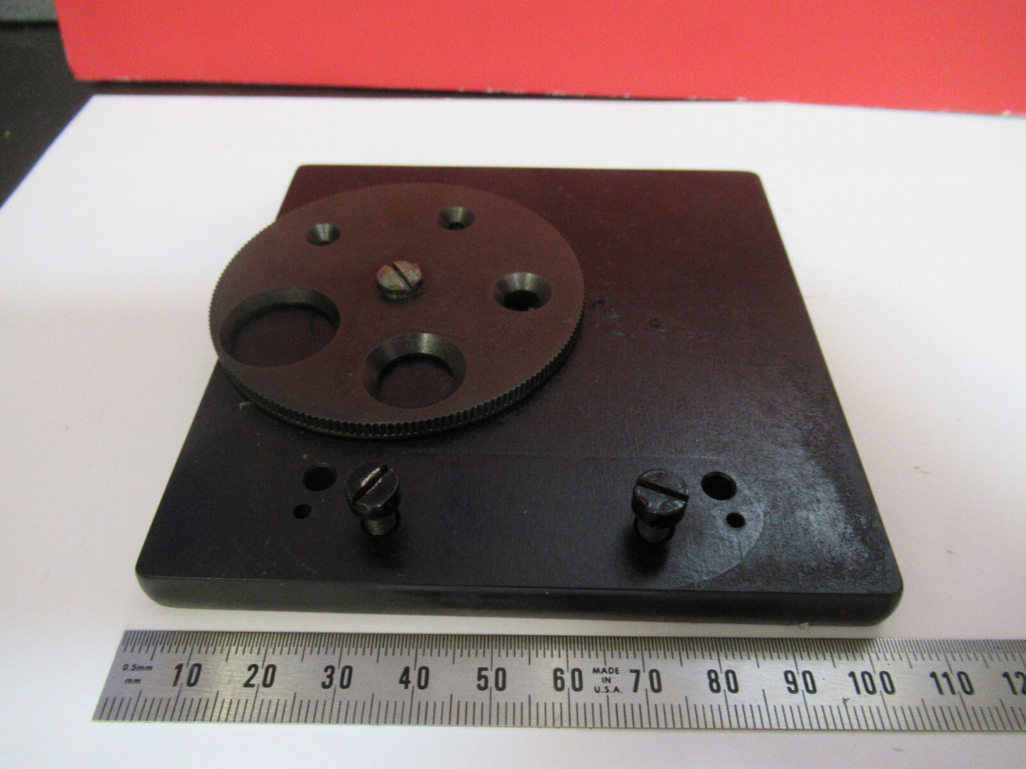 BAUSCH LOMB STAGE TABLE antique MICROSCOPE PART AS PICTURED  S3-B-89