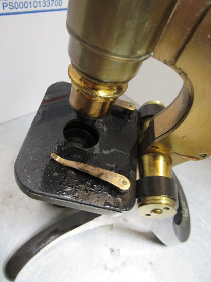 ANTIQUE BRASS HENRY CROUCH LONDON RARE ENGLAND MICROSCOPE AS PICTURED LOB