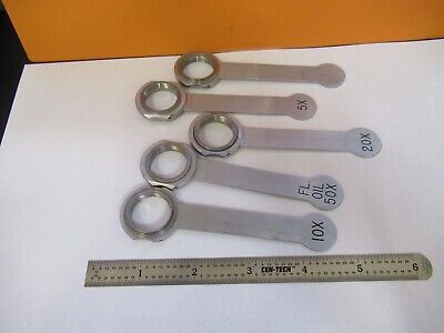 BAUSCH LOMB OBJECTIVE HANDLERS SET MICROSCOPE PART OPTICS AS PICTURED &85-B-103