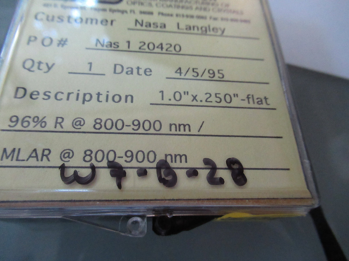 ex Nasa Optical One Lens 800-900 nm Laser Optics