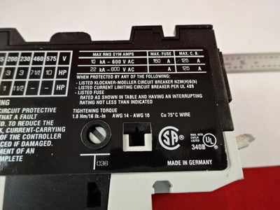 ELECTRIC SWITCH BREAKER CONTROL SYSTEMS KLOCKNER MOELLER PKZMO-10 AS IS #L9-D-10