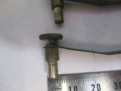 ANTIQUE BAUSCH LOMB PAIR CLIPS STAGE MICROSCOPE PART AS PICTURED X2-A-68