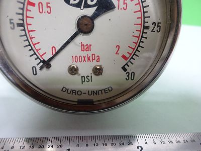 PNEUMATISCHES DRUCKMESSGERÄT LUFTMANOMETER DURO-UNITED 30 PSI AS IS BIN#Y5-30
