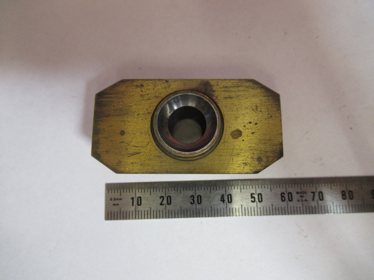 ANTIQUE BRASS COMPRESSORIUM STAGE LONDON MICROSCOPE PART AS PICTURED F8-A-46