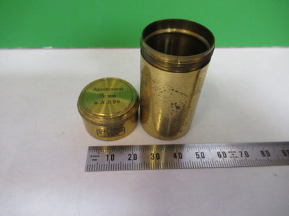 ANTIQUE BRASS EMPTY CARL ZEISS 3mm OBJECTIVE CANISTER MICROSCOPE PART T3-B-15