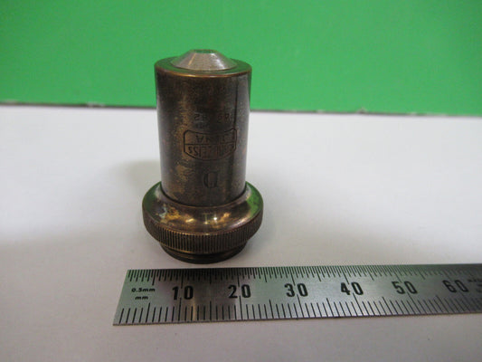 Antique Brass Carl Zeiss AG "D" 40X Objective Microscope