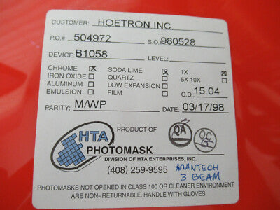 Collectable Photomask Hoetron Electronic Components Rare