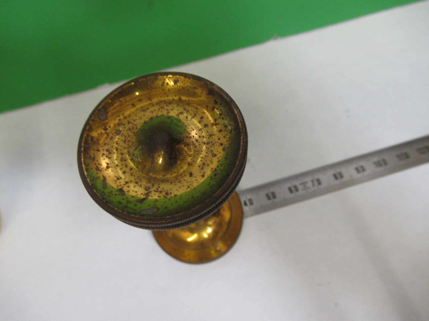 ANTIQUE BRASS STAGE KNOBS BAUSCH LOMB MICROSCOPE PART AS PICTURED X3-B-101