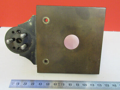 ANTIQUE BRASS BAUSCH LOMB STAGE TABLE MICROSCOPE PART AS PICTURED F6-B-108