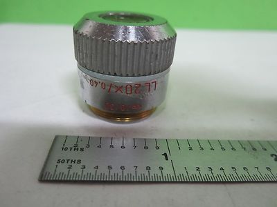 Microscope Objective Ernst Leitz LL20X [cracked lens] AS IS Optics