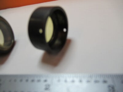 ANTIQUE MICROSCOPE PART PAIR FILTER LENS PB24330-1 UNKNOWN AS PICTURED &16-B-89