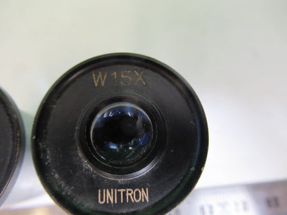 Unitron Japan Pair 15X Eyepiece Ocular Microscope Part