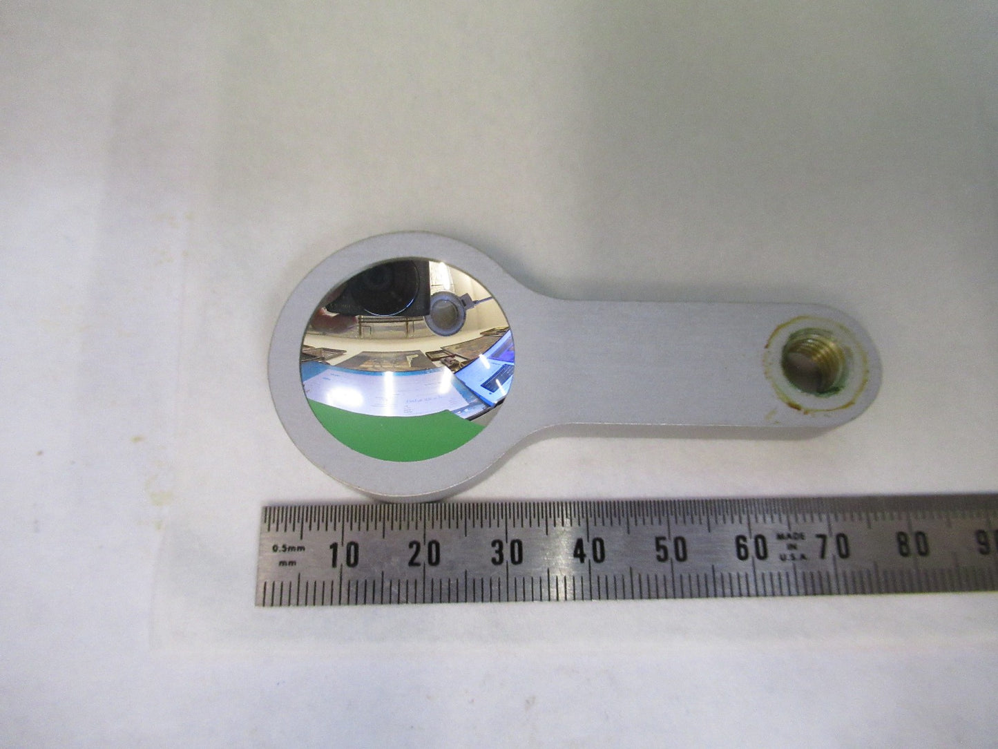 AUS JENA GERMANY CONCAVE MIRROR MOUNTED MICROSCOPE PART AS PICTURED V8-B-24