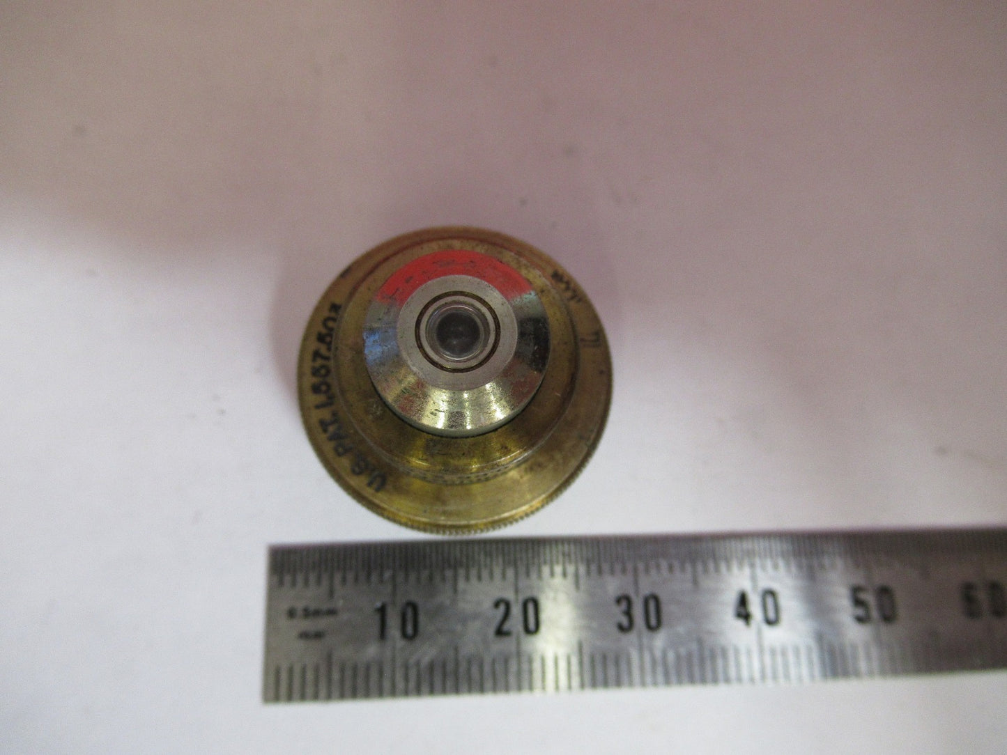 ANTIQUE BRASS BAUSCH LOMB 4mm OBJECTIVE LENS MICROSCOPE PART AS PICTURED T5-A-32