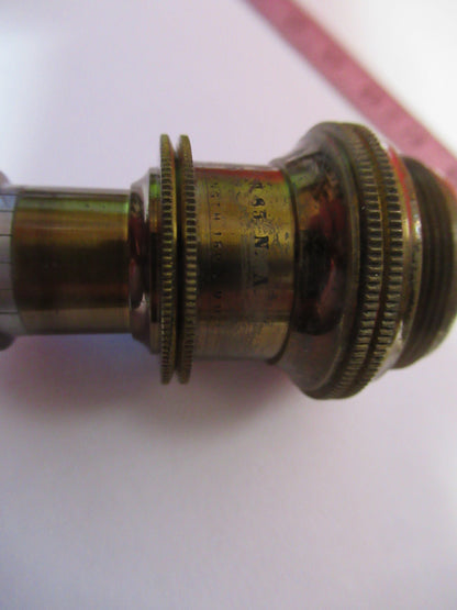ANTIQUE BRASS OBJECTIVE BAUSCH LOMB 1/6  MICROSCOPE OPTICS AS PICTURED Q2-43
