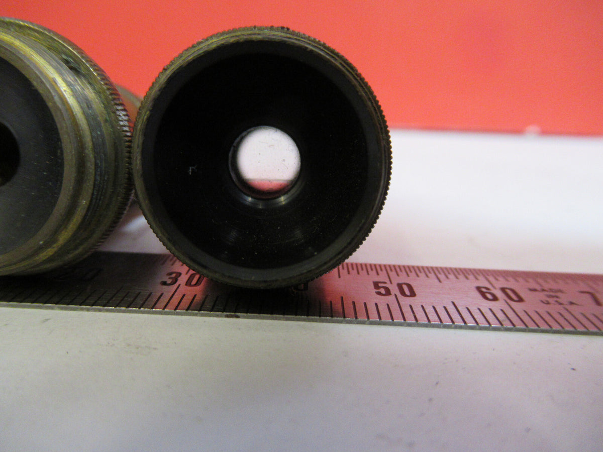LOT 2ea OBJECTIVE SPENCER AO BRASS VINTAGE MICROSCOPE PART AS PICTURED S3-B-17