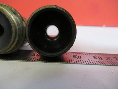 LOT 2ea OBJECTIVE SPENCER AO BRASS VINTAGE MICROSCOPE PART AS PICTURED S3-B-17