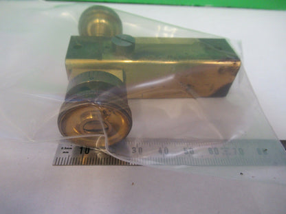 ANTIQUE BRASS LEITZ GERMANY STAGE KNOBS MICROSCOPE PART AS PICTURED Y4-FT-95