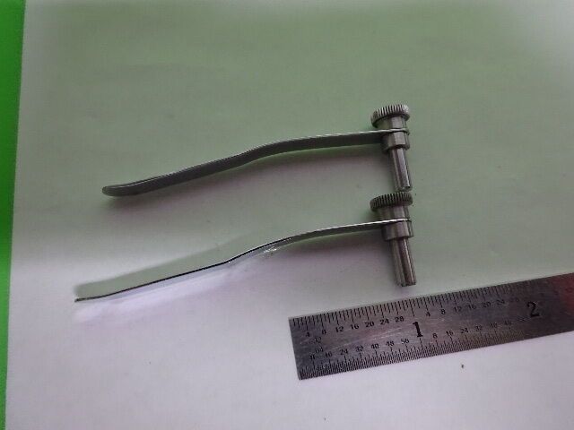 MICROSCOPE PART ZEISS GERMANY POLMI A PAIR CLIPS AS IS #AQ-17