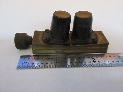 ANTIQUE BRASS STEREO OBJECTIVES OPTICS MICROSCOPE PART AS PICTURED &7B-B-81