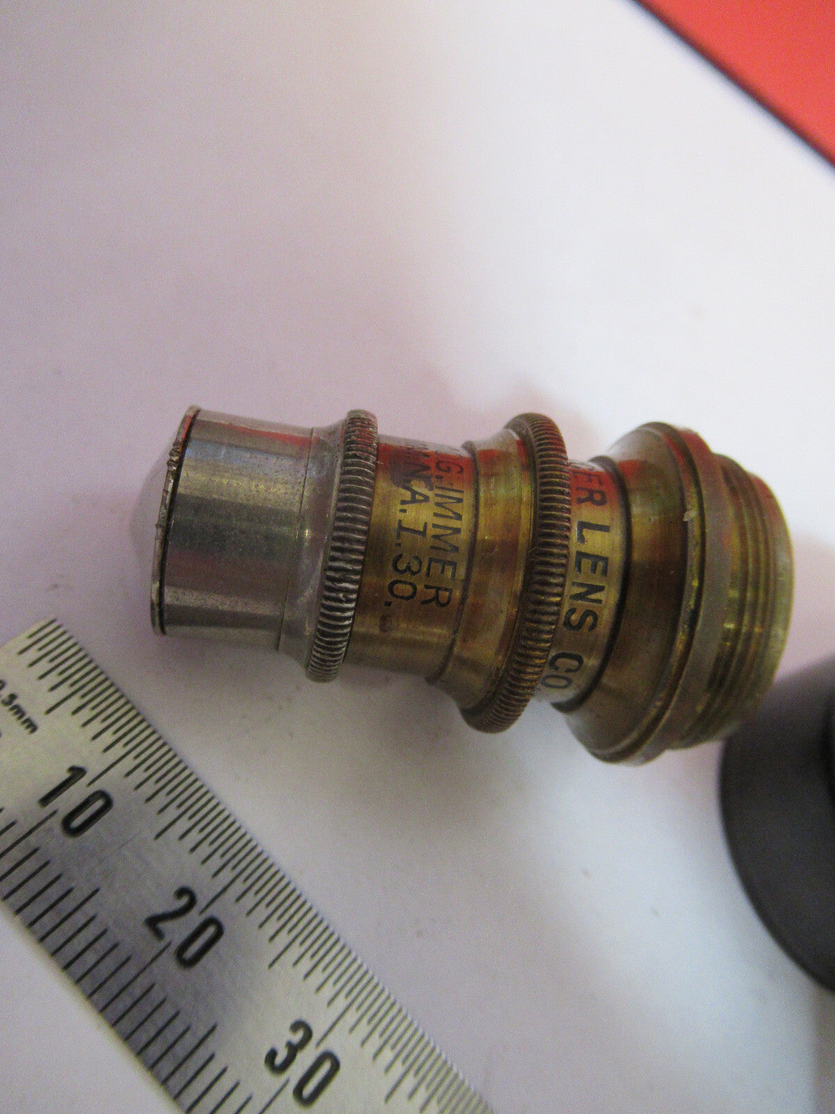 ANTIQUE BRASS SPENCER 1.8mm OBJECTIVE MICROSCOPE AS PICTURED &F8-A-86
