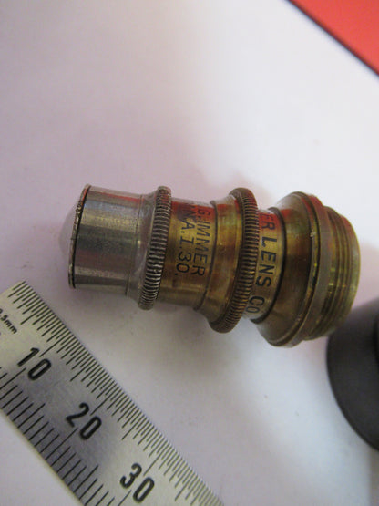 ANTIQUE BRASS SPENCER 1.8mm OBJECTIVE MICROSCOPE AS PICTURED &F8-A-86
