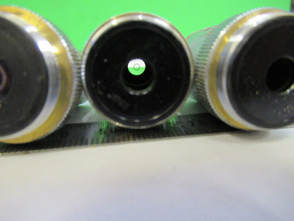 UNITRON JAPAN LOT OBJECTIVES  4 PIECES MICROSCOPE PART AS PICTURED U8-A-35