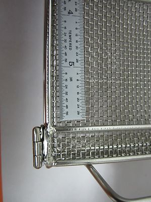 STAINLESS STEEL MESH CONTAINER CLEANING LASER OPTICS  BIN#A3-SQ
