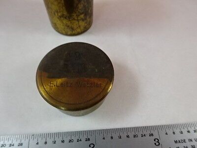 EMPTY ANTIQUE MICROSCOPE OBJECTIVE CONTAINER E LEITZ BRASS AS IS B#J7-C-06