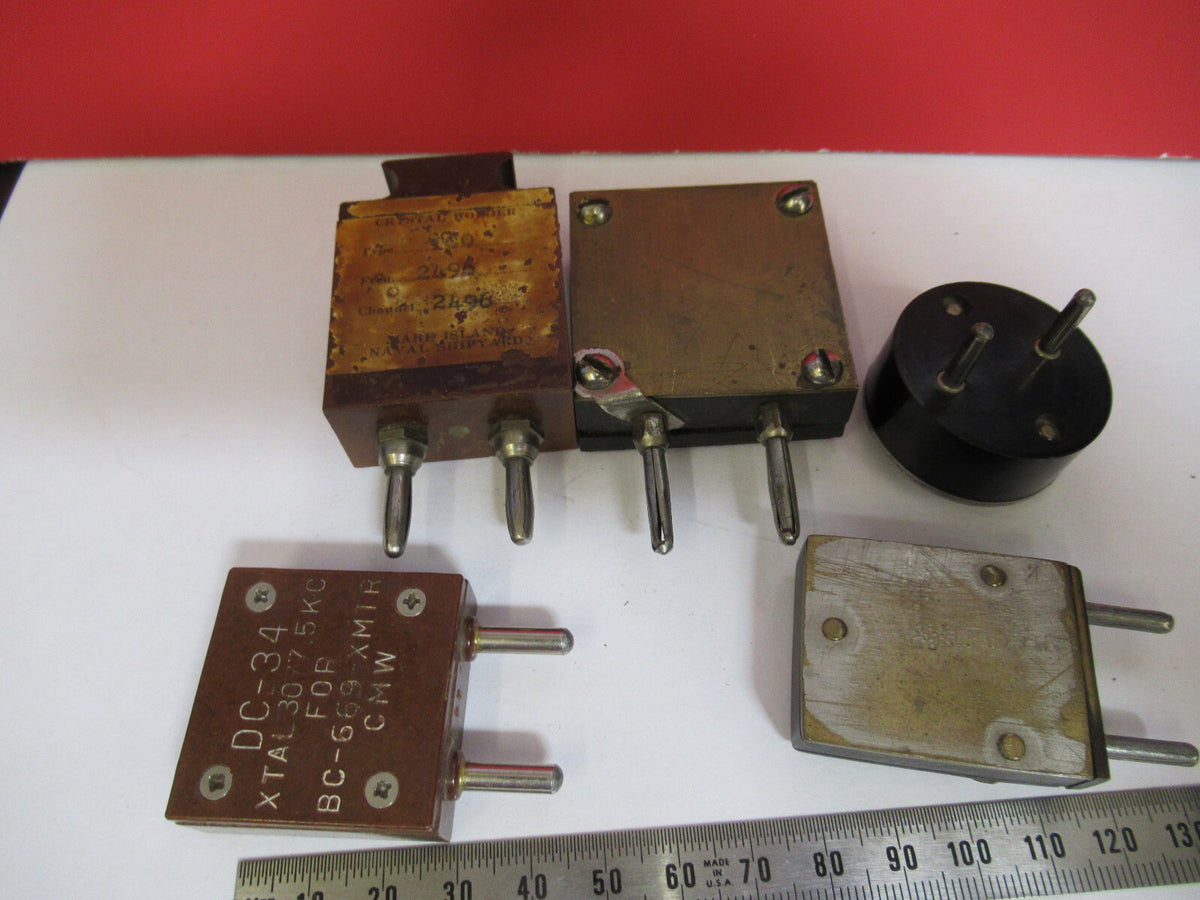 Antique Quartz Crystal Lot Frequency Control Radio