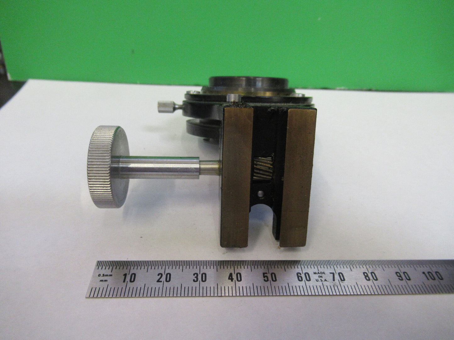 BAUSCH LOMB  CONDENSER + IRIS ANTIQUE MICROSCOPE PART OPTICS AS PICTURED F3-B-58