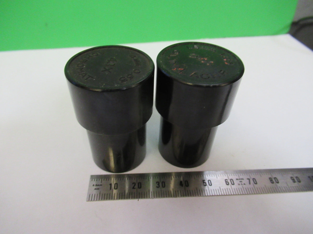 LOT 2 EA PLASTIC EMPTY OBJECTIVE CONTAINER MICROSCOPE PART AS PICTURED &R4-A-59