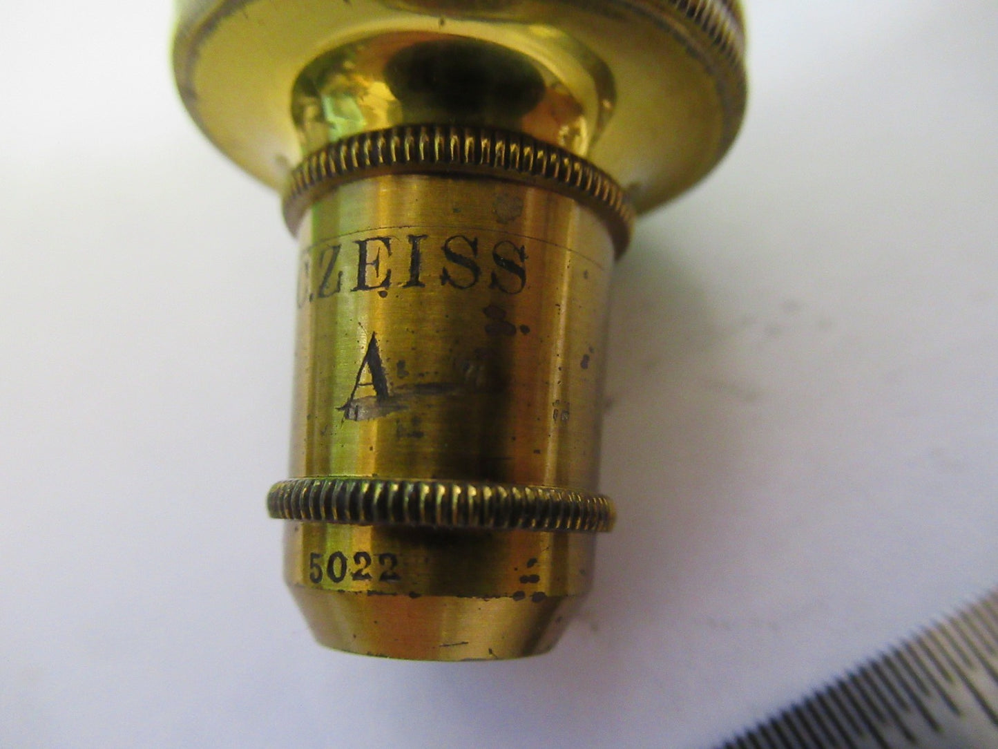 ANTIQUE BRASS OBJECTIVE CARL ZEISS 1900 RARE OPTICS MICROSCOPE PART W3-C-33