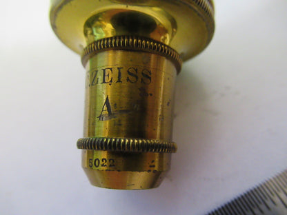 ANTIQUE BRASS OBJECTIVE CARL ZEISS 1900 RARE OPTICS MICROSCOPE PART W3-C-33