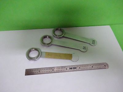 Microscope Objective Lot 3 Ea Handles Holder ??