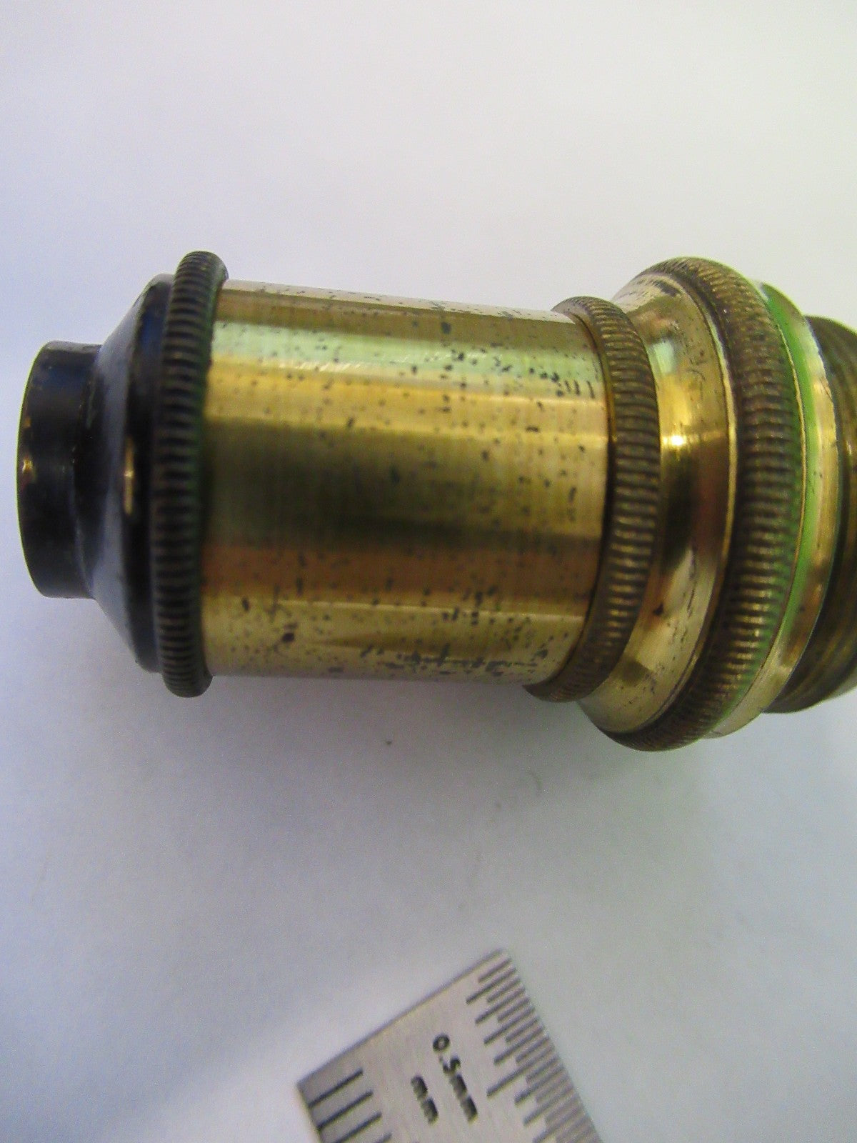 ANTIQUE BRASS OBJECTIVE LENS OPTIC UK LONDON MICROSCOPE PART AS PICTURED Y3-B-07