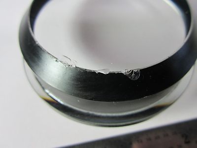 OPTICAL CONVEX CONCAVE MIL SPEC LENS AS IS [chipped] LASER OPTICS BIN#35-32