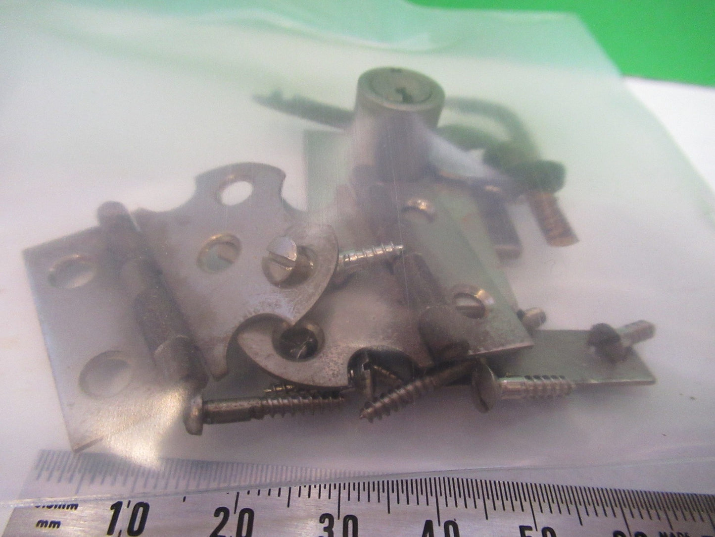 ANTIQUE BAUSCH LOMB LOCK + KEY HINGES CASE MICROSCOPE PART AS PICTURED U8-B-18