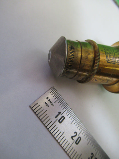 ANTIQUE BRASS SPENCER 44X 4mm OBJECTIVE MICROSCOPE AS PICTURED #H3-A-20