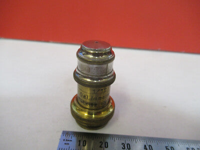 Antique Brass Objective 1/12 Ernst Leitz Wetzlar Microscope Part