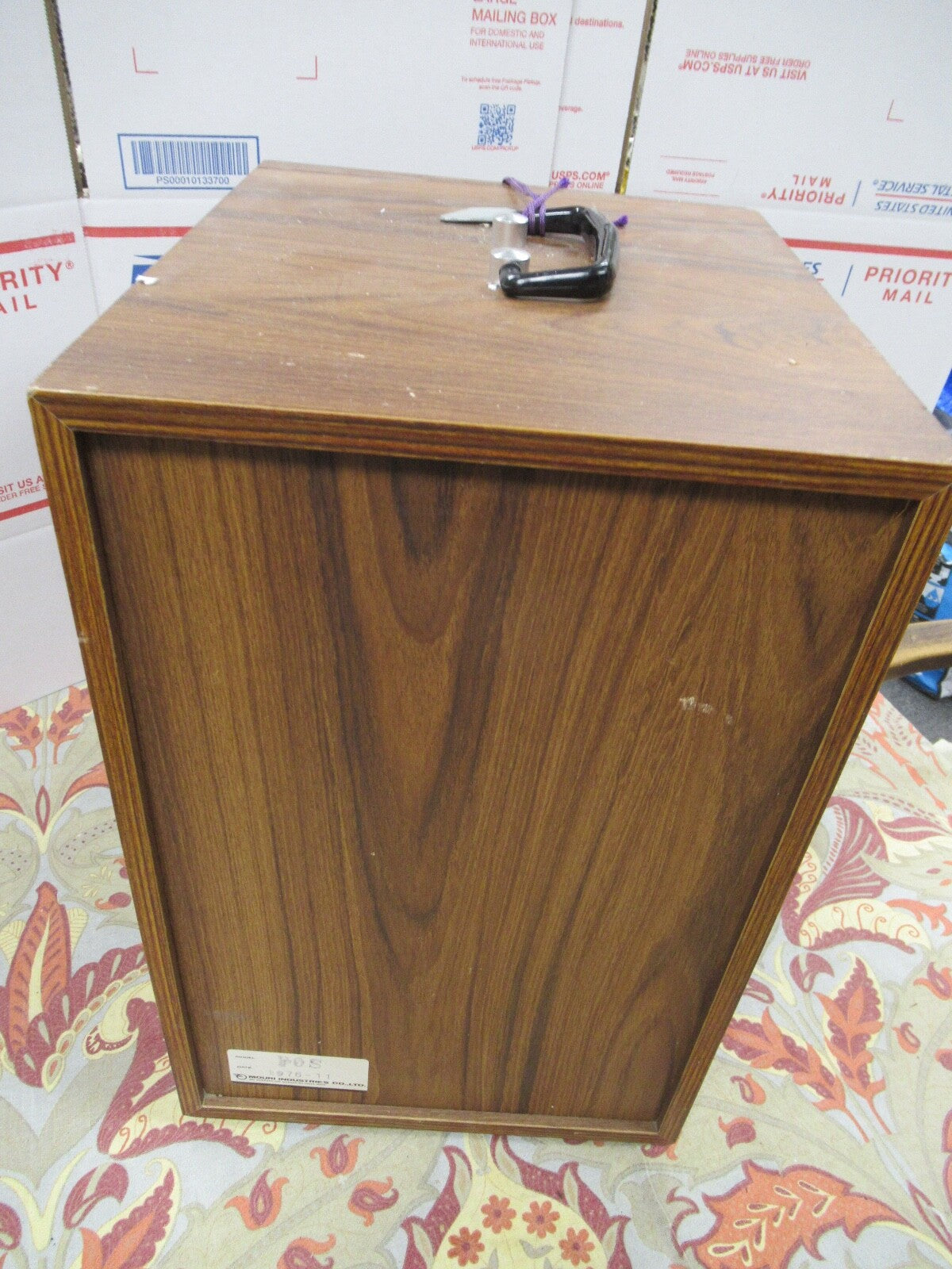 ANTIQUE WOOD CABINET EMPTY OLYMPUS #1 JAPAN MICROSCOPE PART LOBBY