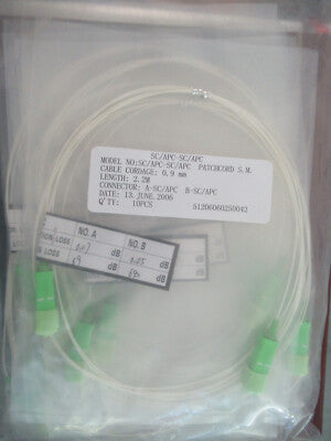 fiber optics SC/APC-SC/APC PATCHCORD 10 PCS LOT OPTICAL AS PICTURE &lob