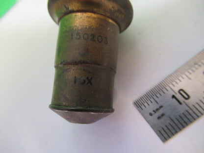 ANTIQUE BRASS SPENCER OBJECTIVE 16mm 10X MICROSCOPE PART AS PICTURED X3-B-96